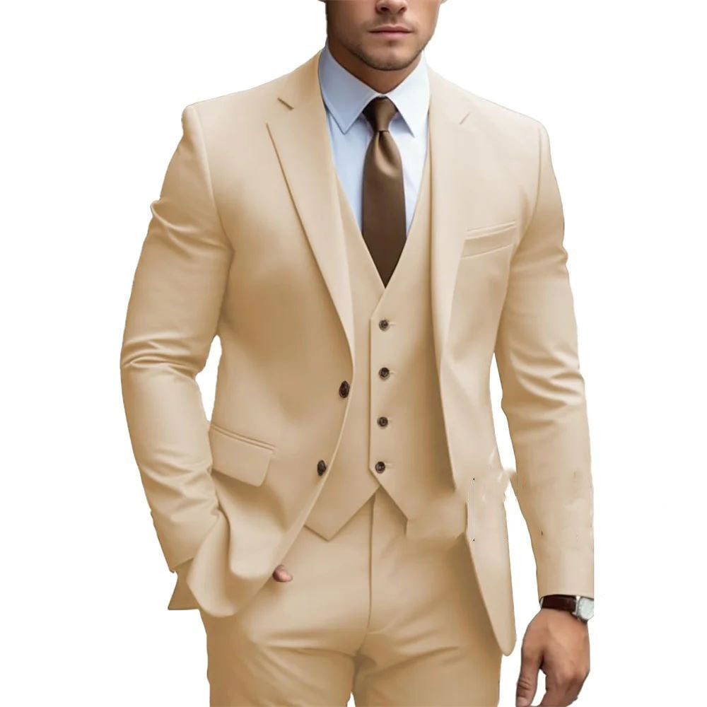 Business Casual Men's Three-piece Suit For Bridegroom Men's Wedding - watkins innovators