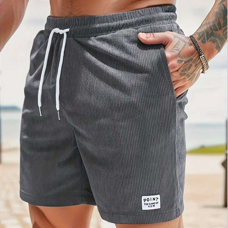 Lace-up Drawstring Shorts Summer Corduroy Sports Short Pants Mens Clothing - watkins innovators