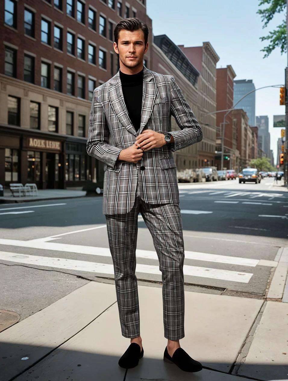 Men's Classic Check Blazer And Pants Set - watkins innovators