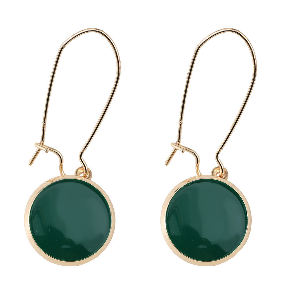 Fashion Vintage Dripping Green Round Earrings - watkins innovators