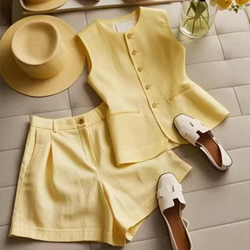 Suit Vest Suit Women's Cotton And Linen - watkins innovators