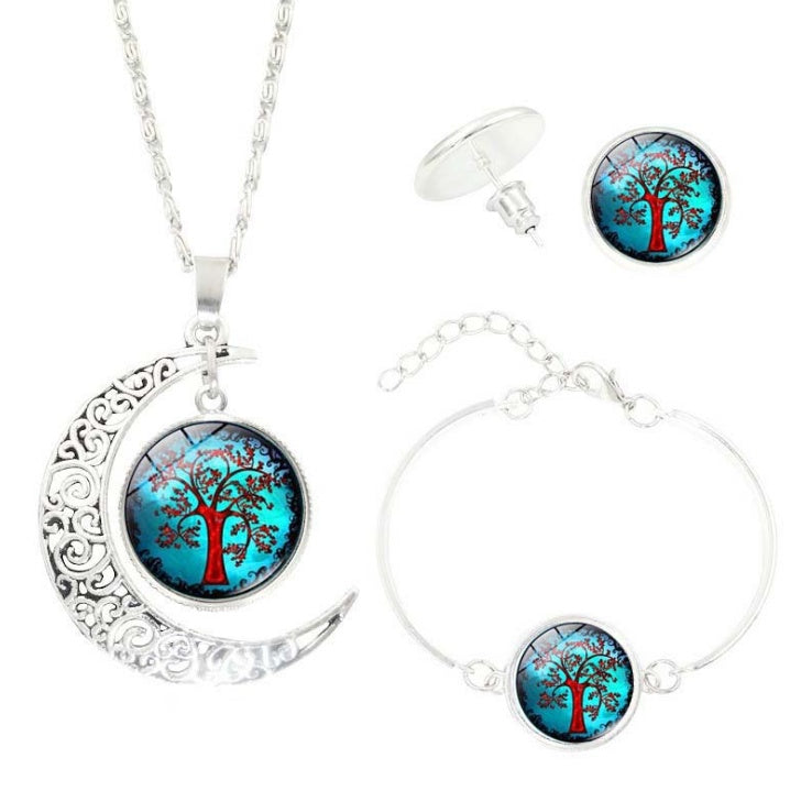 Tree of Life Time Gemstone Stud Earrings - watkins innovators