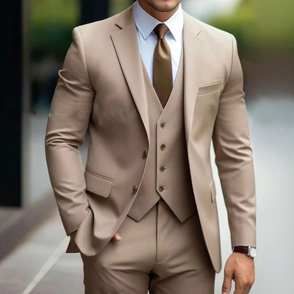 Business Casual Men's Three-piece Suit For Bridegroom Men's Wedding - watkins innovators