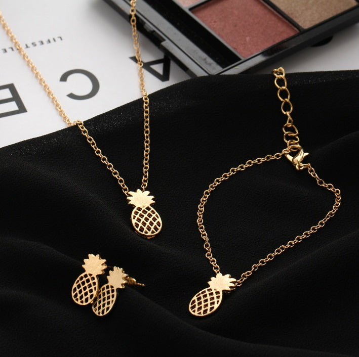 Hollow Pineapple Stud Earrings Set - watkins innovators