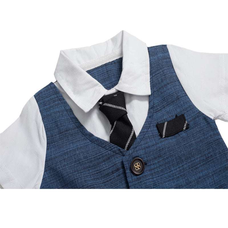 Summer New Baby Boy Jumpsuit Boys Gentleman Baby Children's Clothing - watkins innovators
