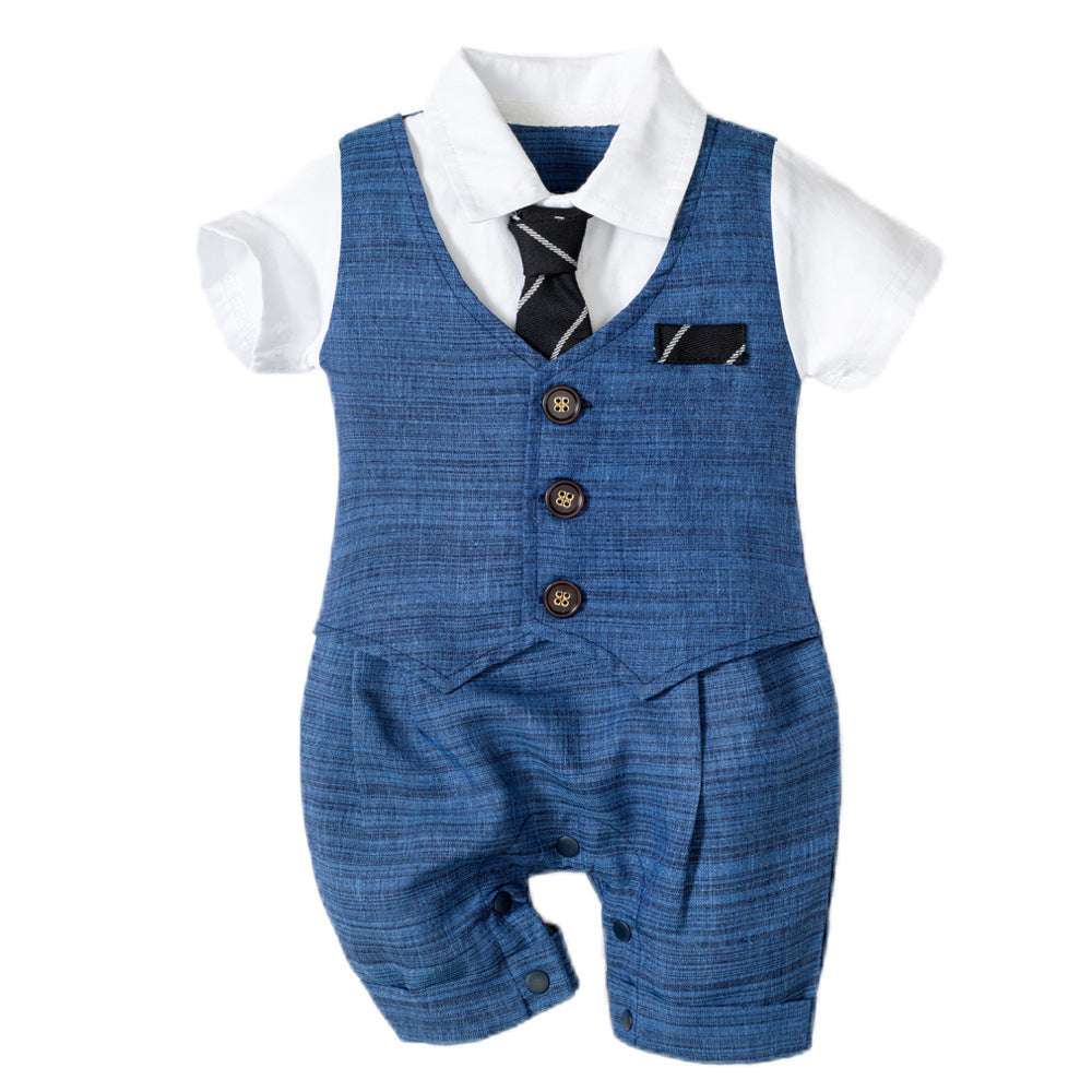 Summer New Baby Boy Jumpsuit Boys Gentleman Baby Children's Clothing - watkins innovators