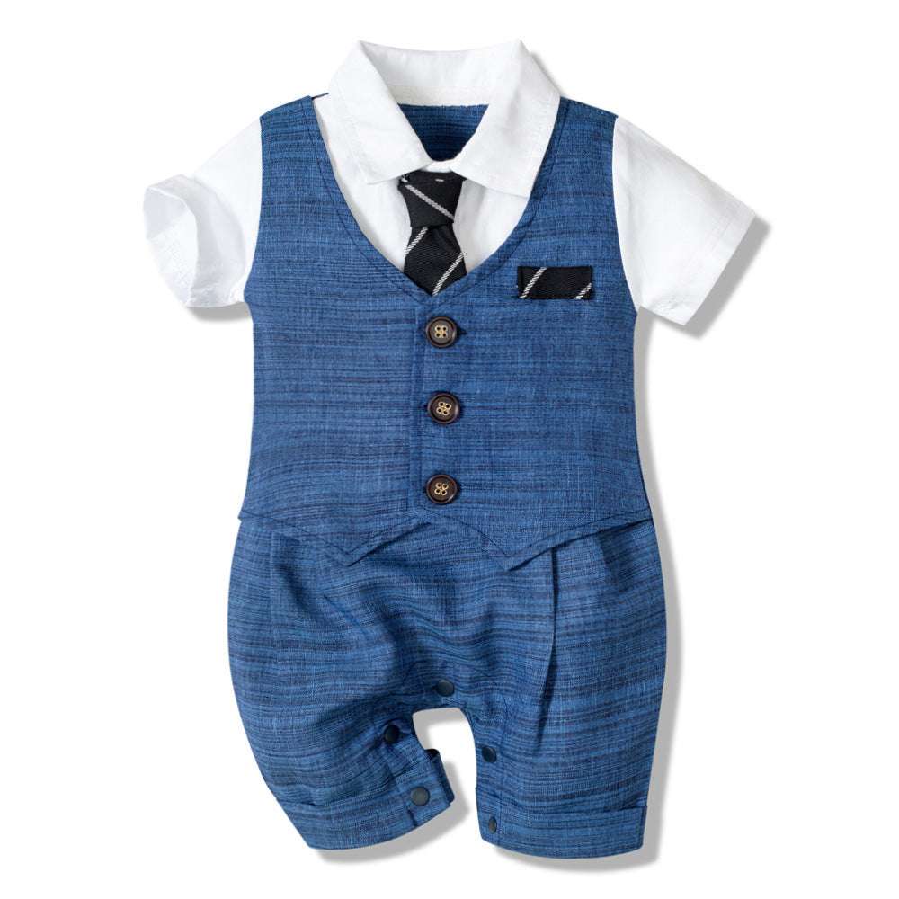 Summer New Baby Boy Jumpsuit Boys Gentleman Baby Children's Clothing - watkins innovators