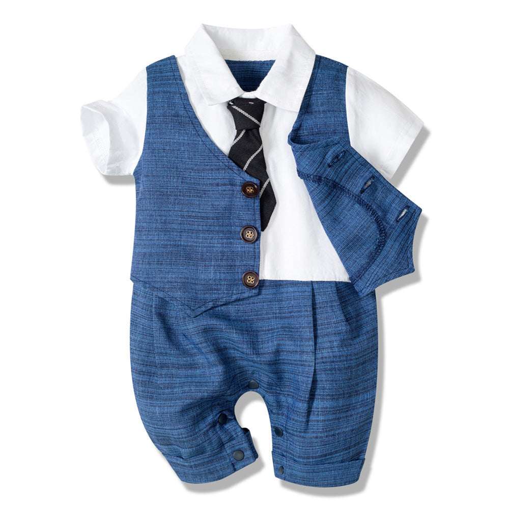 Summer New Baby Boy Jumpsuit Boys Gentleman Baby Children's Clothing - watkins innovators