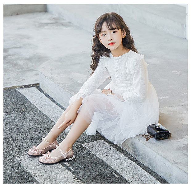 Leather Shoes Soft Sole Aisha Princess Shoes Children Crystal Shoes Flashing Baby Shoes - watkins innovators