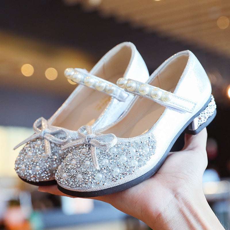 Leather Shoes Soft Sole Aisha Princess Shoes Children Crystal Shoes Flashing Baby Shoes - watkins innovators