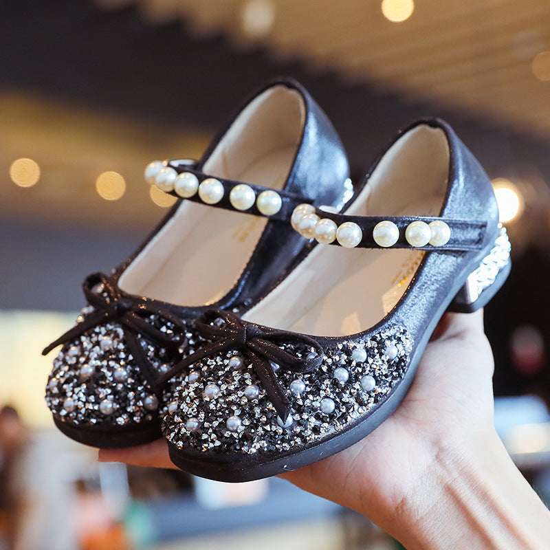 Leather Shoes Soft Sole Aisha Princess Shoes Children Crystal Shoes Flashing Baby Shoes - watkins innovators