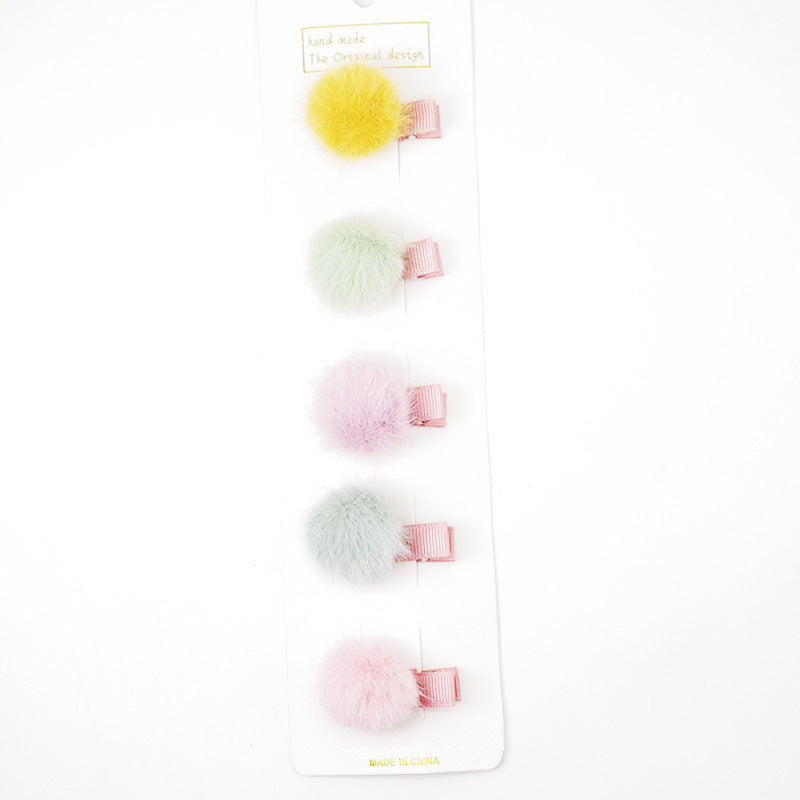 Children'S Hair Ball Hairpin Candy Color Mini Princess Hair Card Bangs Hair Accessories - watkins innovators