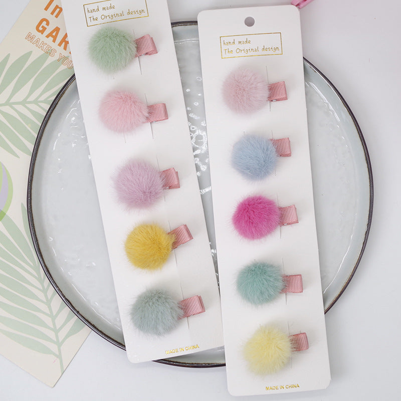 Children'S Hair Ball Hairpin Candy Color Mini Princess Hair Card Bangs Hair Accessories - watkins innovators