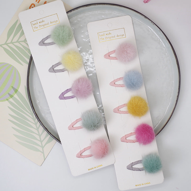 Children'S Hair Ball Hairpin Candy Color Mini Princess Hair Card Bangs Hair Accessories - watkins innovators