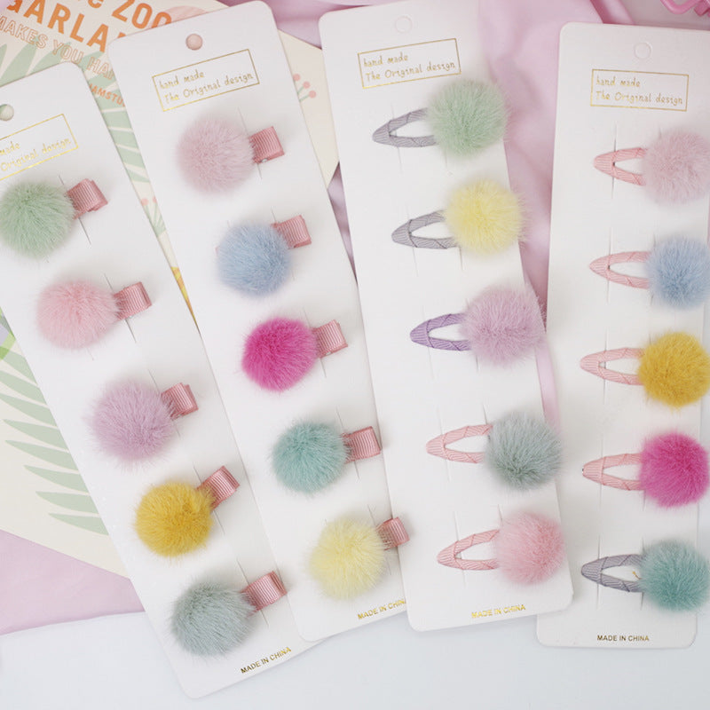 Children'S Hair Ball Hairpin Candy Color Mini Princess Hair Card Bangs Hair Accessories - watkins innovators
