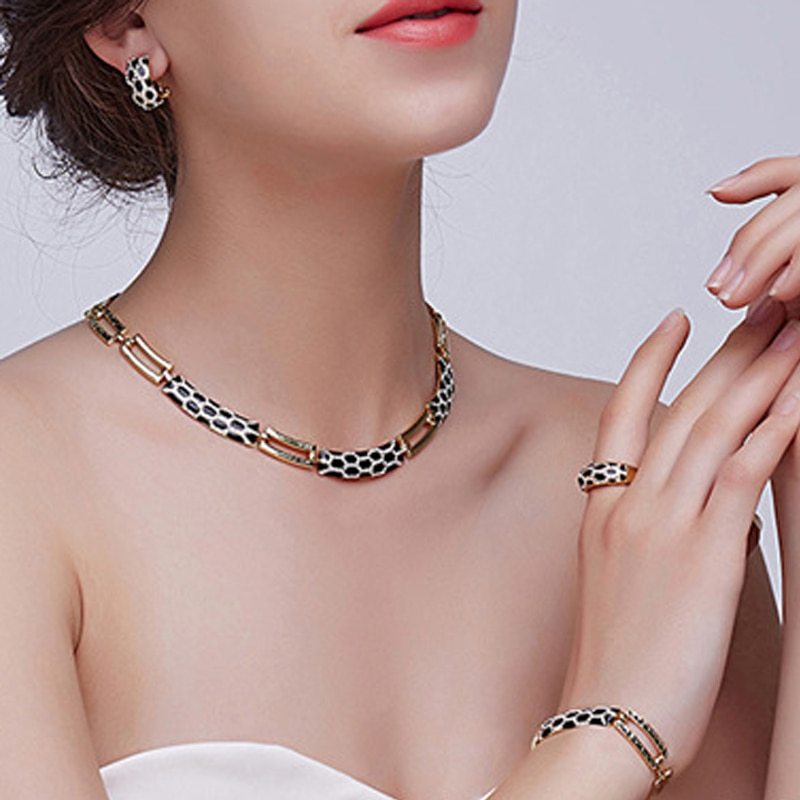 New Korean style diamond earring necklace set - watkins innovators