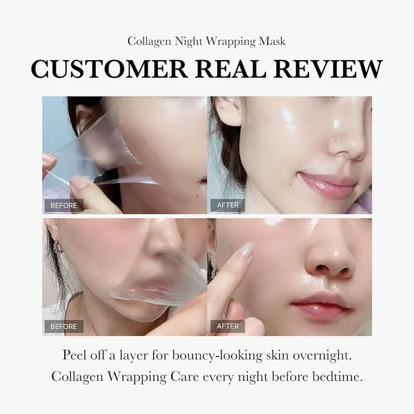 Face Night Mask Collagen Wrapping Mask Natural Ingredients Firming Elasticity & Hydration Anti-wrinkle For Skin Care - watkins innovators