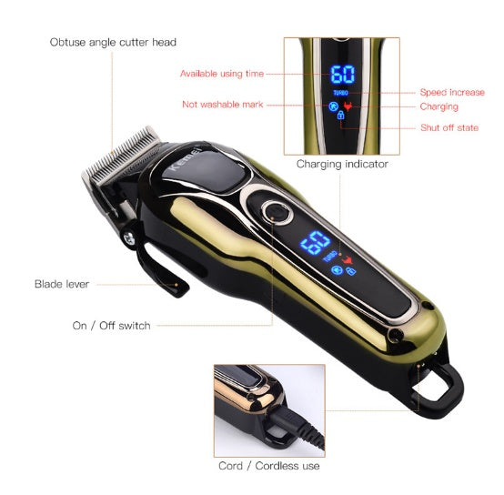 Professional Hair Clipper Rechargeable Electric Beard Trimmer - watkins innovators