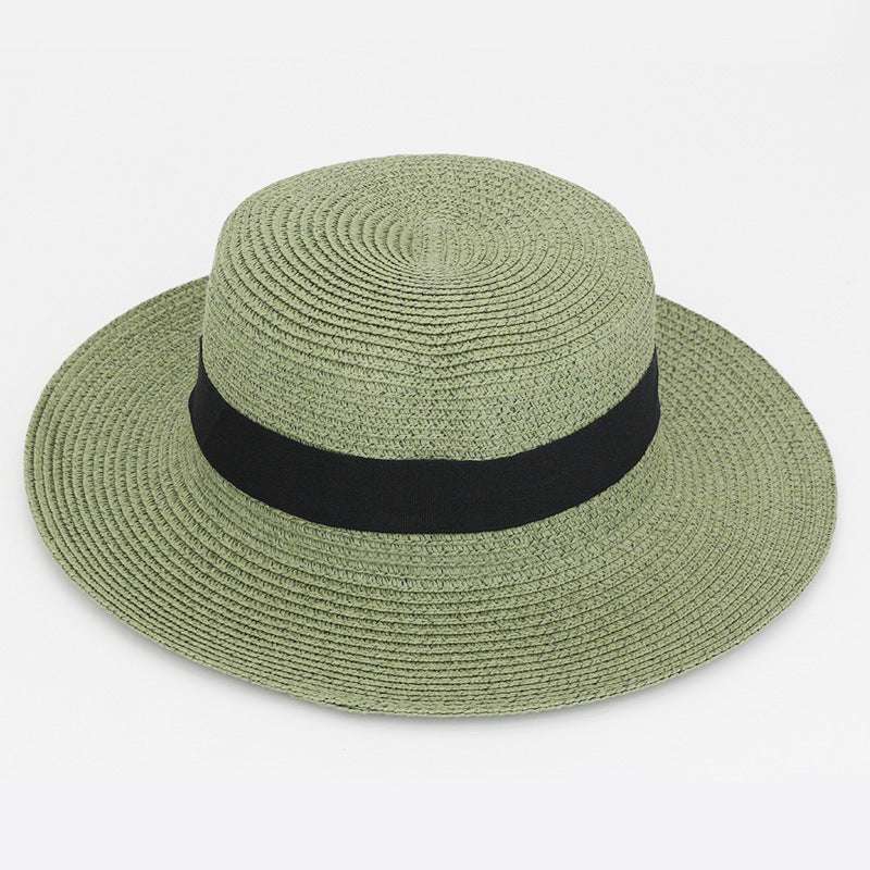 21 Color Square Buckle Dome Panama Lafite Flat Straw Hat - watkins innovators