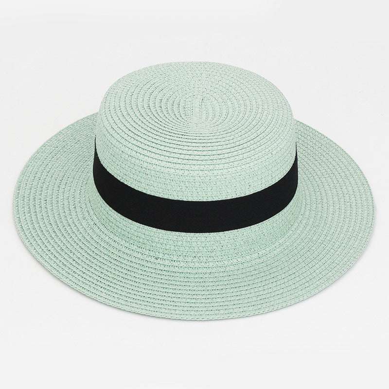 21 Color Square Buckle Dome Panama Lafite Flat Straw Hat - watkins innovators