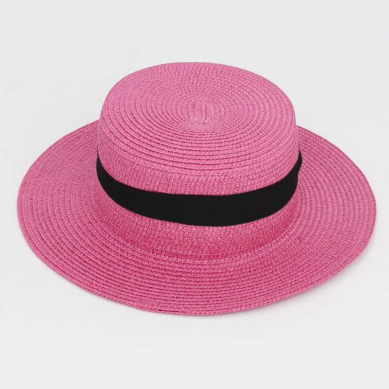 21 Color Square Buckle Dome Panama Lafite Flat Straw Hat - watkins innovators