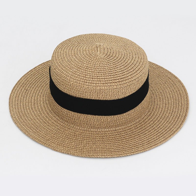 21 Color Square Buckle Dome Panama Lafite Flat Straw Hat - watkins innovators