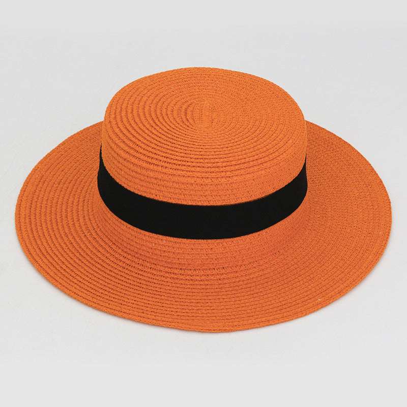 21 Color Square Buckle Dome Panama Lafite Flat Straw Hat - watkins innovators