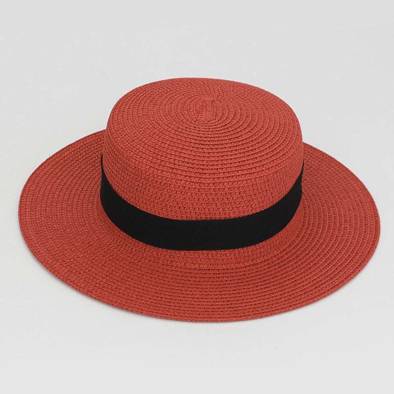 21 Color Square Buckle Dome Panama Lafite Flat Straw Hat - watkins innovators