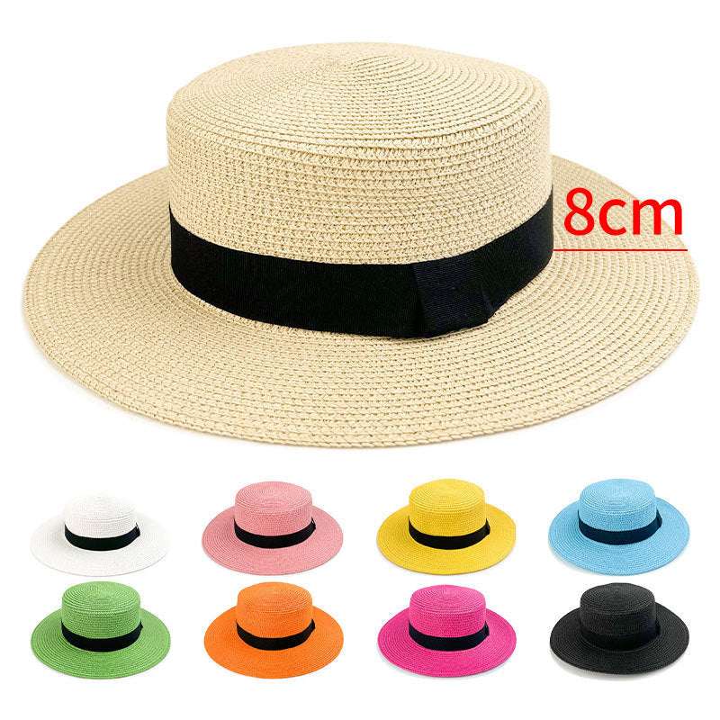 21 Color Square Buckle Dome Panama Lafite Flat Straw Hat - watkins innovators