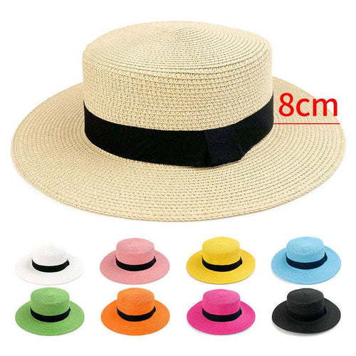 21 Color Square Buckle Dome Panama Lafite Flat Straw Hat - watkins innovators