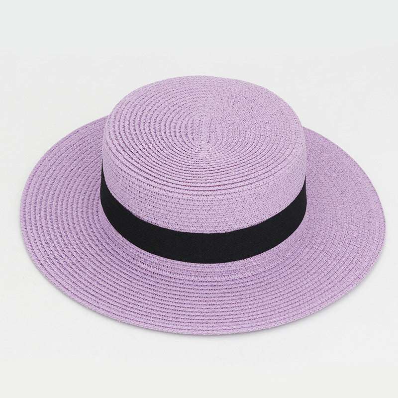 21 Color Square Buckle Dome Panama Lafite Flat Straw Hat - watkins innovators