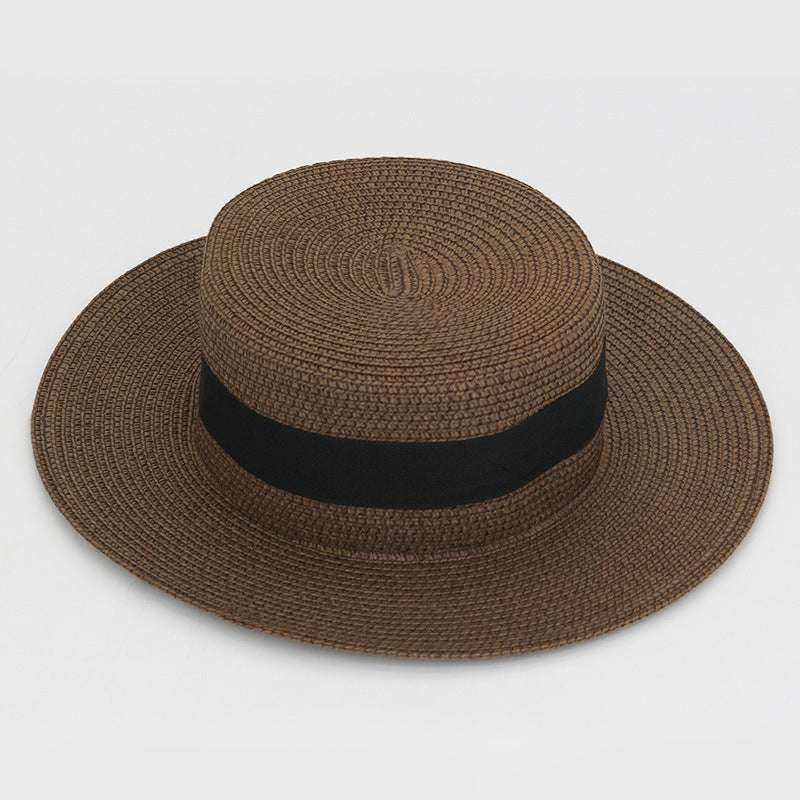 21 Color Square Buckle Dome Panama Lafite Flat Straw Hat - watkins innovators
