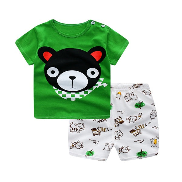 Cartoon Clothing Baby Boy Summer Clothes T-shirt Baby Girl Casual Clothing Sets - watkins innovators