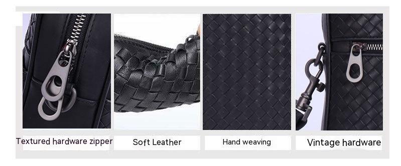 Men's Versatile Waxing Calf Skin Handmade Woven Men's Bag Trendy Fashion Clutch - watkins innovators