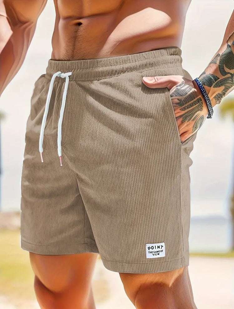 Lace-up Drawstring Shorts Summer Corduroy Sports Short Pants Mens Clothing - watkins innovators