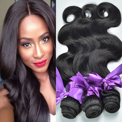 Real Hair Wig Hair Styling Hair Extension Body Wave Human Hair Weaves Bundle Deals Human Hair Extensions Natural & Jet Black - watkins innovators