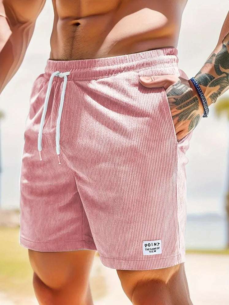 Lace-up Drawstring Shorts Summer Corduroy Sports Short Pants Mens Clothing - watkins innovators