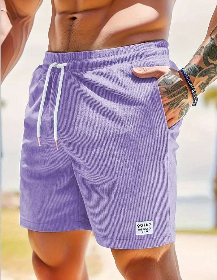 Lace-up Drawstring Shorts Summer Corduroy Sports Short Pants Mens Clothing - watkins innovators