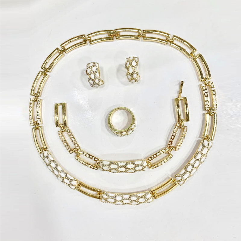 New Korean style diamond earring necklace set - watkins innovators