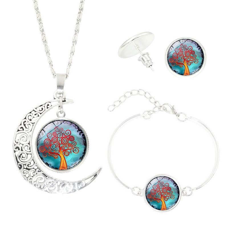 Tree of Life Time Gemstone Stud Earrings - watkins innovators