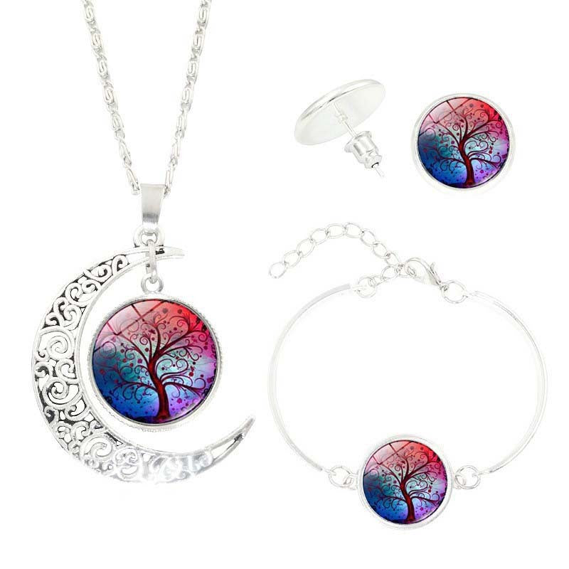 Tree of Life Time Gemstone Stud Earrings - watkins innovators