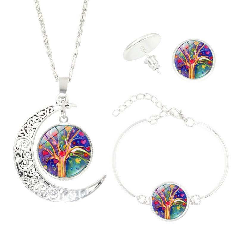 Tree of Life Time Gemstone Stud Earrings - watkins innovators