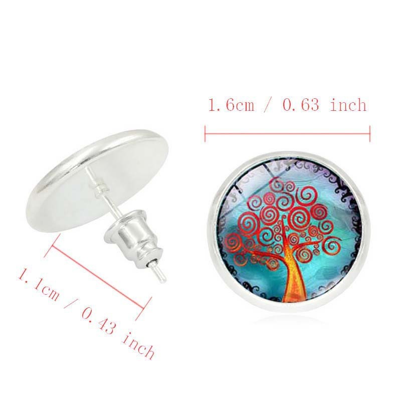 Tree of Life Time Gemstone Stud Earrings - watkins innovators