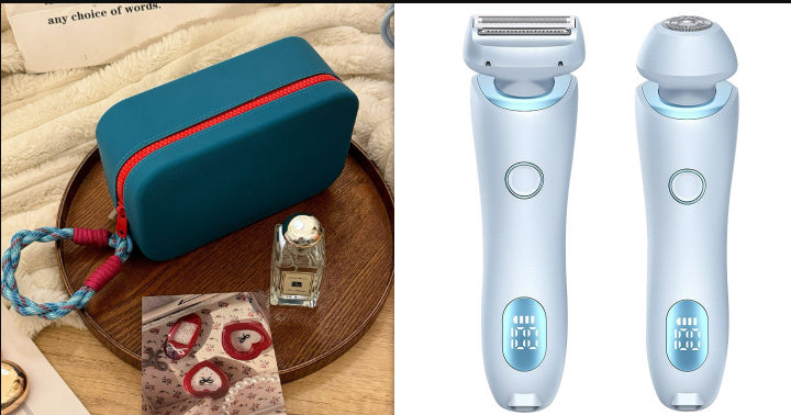 2 In 1 Hair Removal Epilator USB Rechargeable Trimmer Women Body Razor Face Leg Armpit Bikini Hand Pubic Shaver Hair Remover - watkins innovators