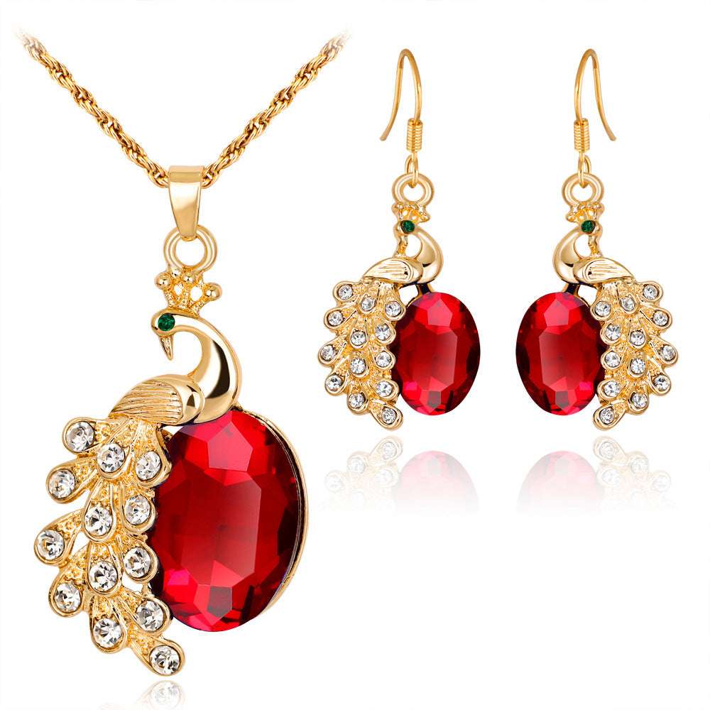 Peacock Rhinestone Two Piece Necklace - watkins innovators