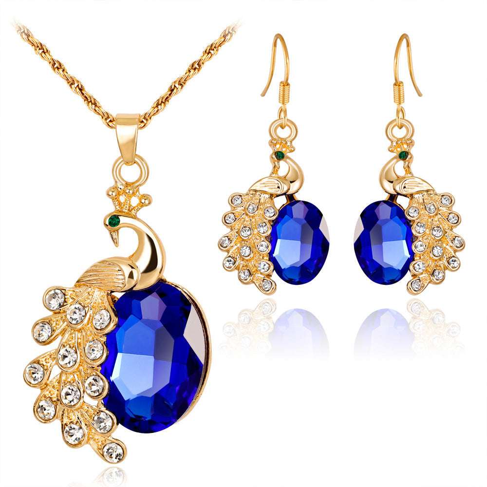 Peacock Rhinestone Two Piece Necklace - watkins innovators