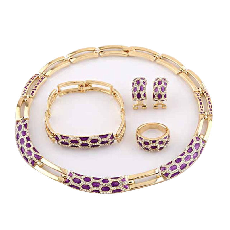 New Korean style diamond earring necklace set - watkins innovators