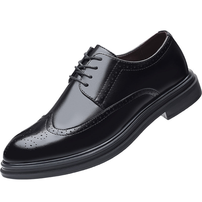 New Men's Brogue Leather Business Casual British Formal Leather Shoes - watkins innovators