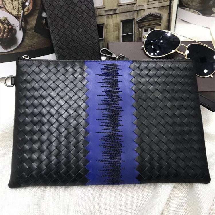 Men's Versatile Waxing Calf Skin Handmade Woven Men's Bag Trendy Fashion Clutch - watkins innovators