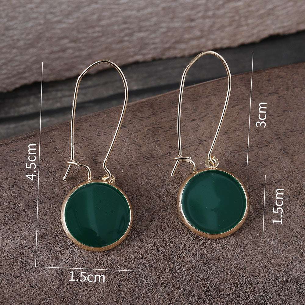 Fashion Vintage Dripping Green Round Earrings - watkins innovators
